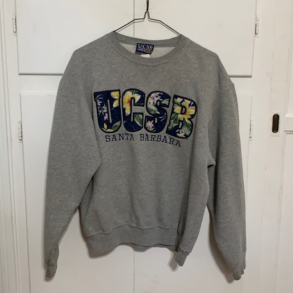 UCSB Embroidered Patch Floral Sweatshirt